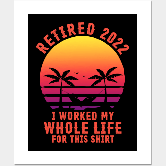 Retired 2022 Funny Retirement Humor Gift Wall Art by Penda